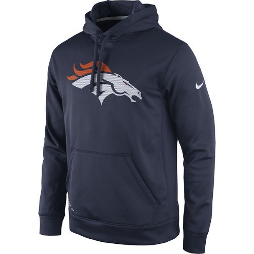 Men's NFL Denver Broncos Nike Navy Practice Performance Pullover Hoodie